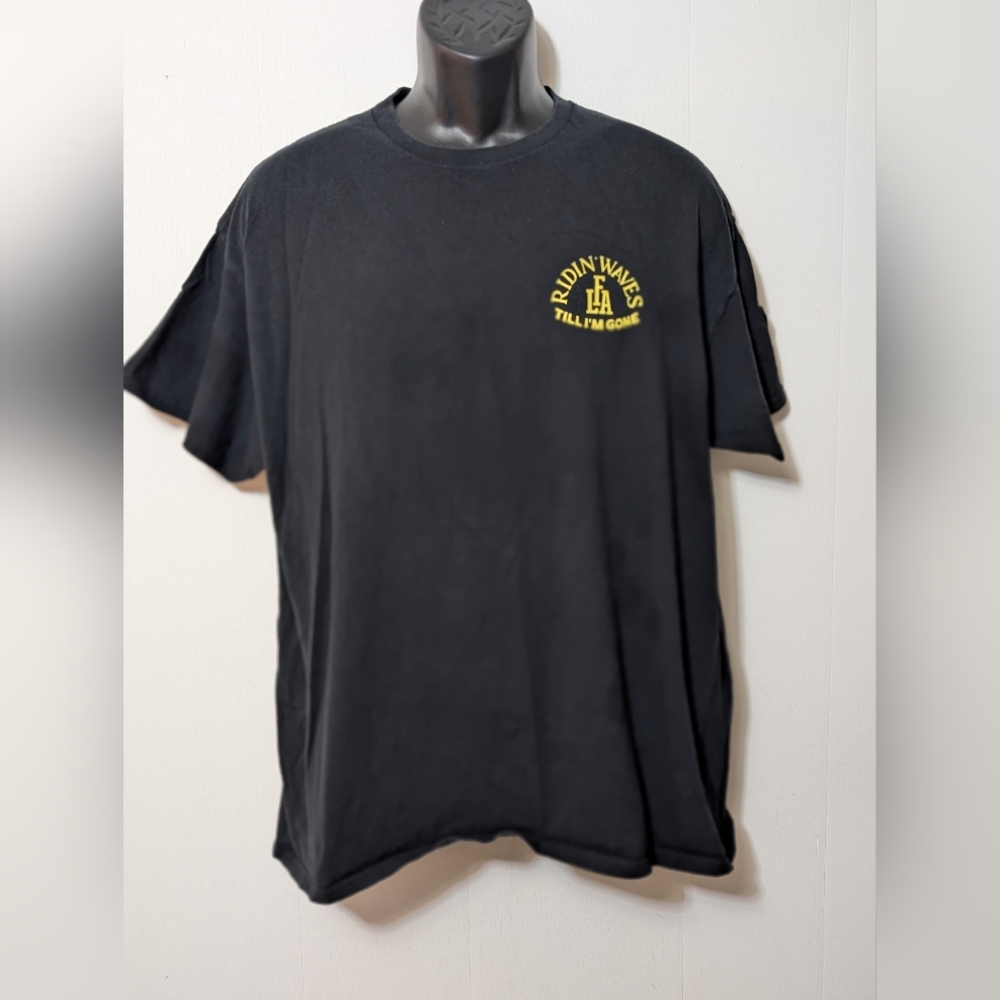 Men's FLA "Ridin Waves" Surf Outdoor Black Graphic Design T Shirt Size XL